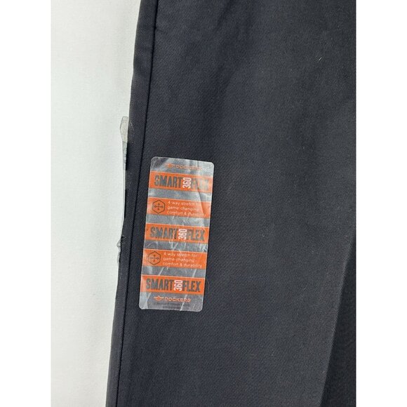 DOCKERS 34x32 Workday Khaki Pants Stretch Classic Smart 360 Flexible Waist Black - Picture 16 of 16